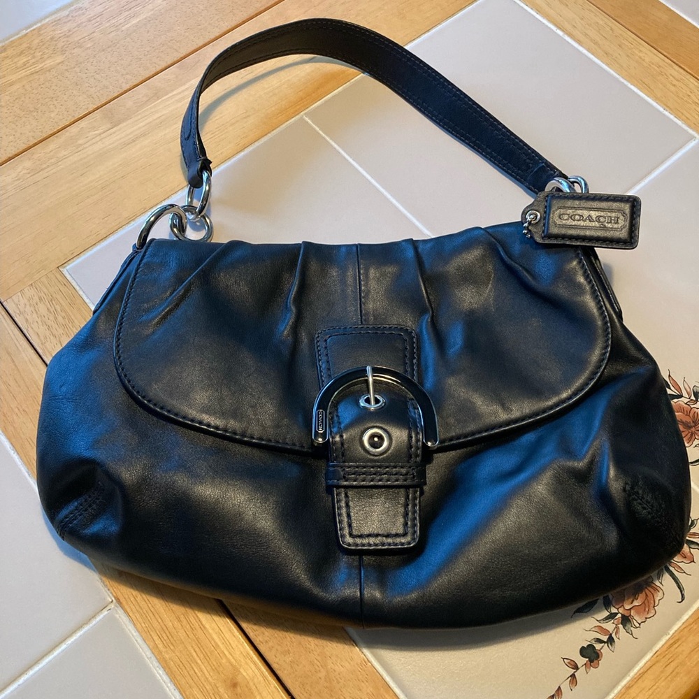 Coach black buckle bag